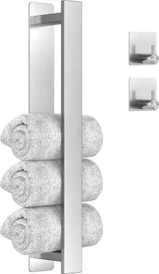 Produktbild von Edler Handtuchhalter aus Edelstahl mit 2 Haken für Badezimmer