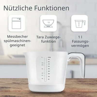 Productafbeelding van Digitale Keukenweegschaal met Maatbeker voor Nauwkeurig Wegen en Meten