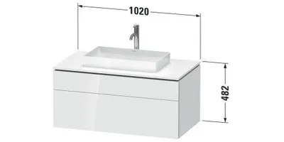Produktbild von Waschtischunterbau L-CUBE 1020x482x550mm we s-matt o ES weiß supermatt ohne Einrichtungssystem