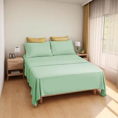 Produktbild von Unyqoos® Komplettes Set atmungsaktiver Mikrofaser-Bettlaken für ein stilvolles Bett
