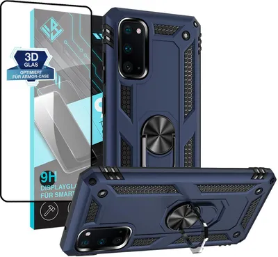 Produktbild von Armor Outdoor Handyhülle für Samsung Galaxy S20 Handy Panzer Case Schutzhülle mit 9H Displayglas Displayschutz Farbe: Blau