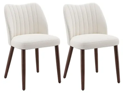 Produktbild von Set aus 2 Esszimmerstühlen mit gepolsterten Bezügen, dicker Sitzfläche und rutschfesten Füßen. Moderne Küchenstühle mit stilvollem Design