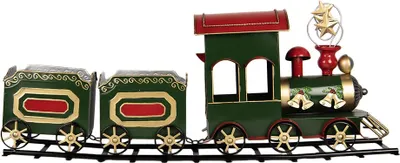 Zdjęcie produktu dla Clayre & Eef Dekoracja świąteczna figurka pociąg 77x15x31 cm zielony metal