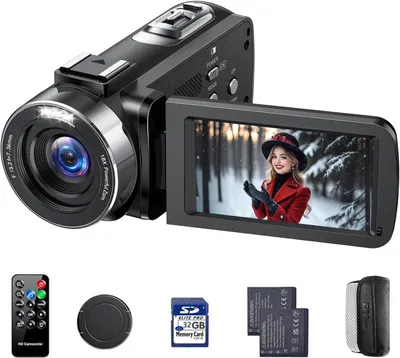 Produktbild von Digitalkamera – 4K-Camcorder – Erinnerungen festhalten – 42 Megapixel Auflösung – 15 x 9 cm – Schwarz