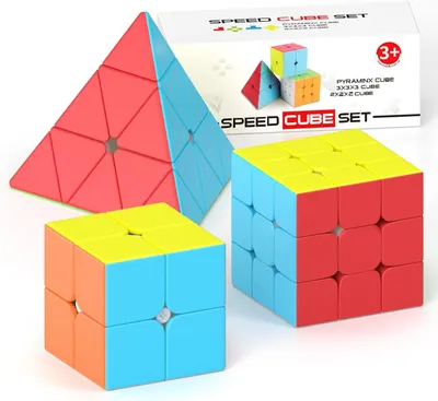 Productafbeelding van Speed cube set - 2 x 2 x 2 3 x 3 x 3 x 3 piramide magic cube set - Puzzel kubus speelgoed verjaardagsfeest kerstkous