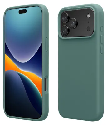 Produktbild von kwmobile Handyhülle für iPhone 17 Pro Max Hülle, für iPhone 17 Pro Max Case - Hülle Silikon - kabelloses Laden - Tannengrün