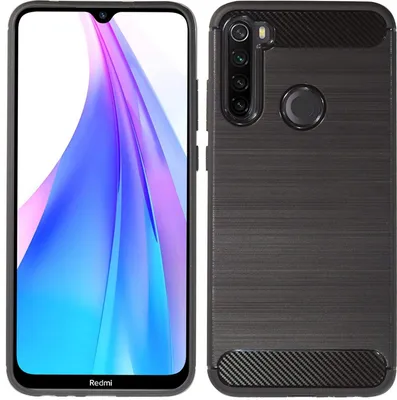 Immagine prodotto di cofi1453® Custodia in silicone Bumper Carbon compatibile con XIAOMI REDMI NOTE 8T Custodia TPU Morbida Custodia Cellulare Copertura Protettiva Nero
