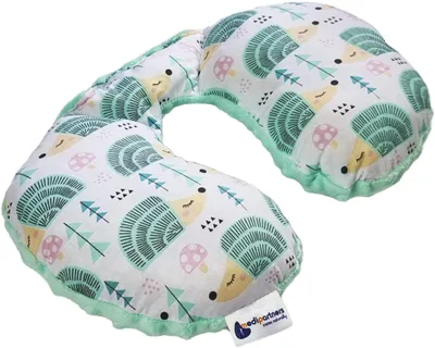 Produktbild von Nackenstütze nackenkissen baby reisekissen Baumwolle/Minky minze Igel mit minzer Minky