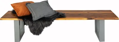 Produktbild von Baumkanten Sitzbank 200 x 40 cm Akazie/cognac silber ESRA