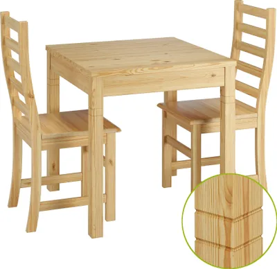 Produktbild von Essecke mit Tisch und 2 Stühle Kiefer natur Massivholz 90.70-50 B -Set 21