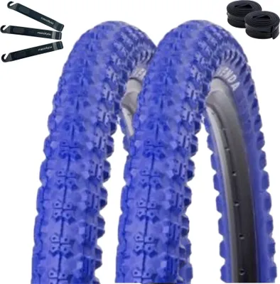 Zdjęcie produktu dla Zestaw promocyjny / 2 x opony rowerowe Kenda K-51 BMX w kolorze niebieskim 58-406 (20 x 2,25) + 2 pasujące dętki AV wraz z łyżką do opon maxxi4you