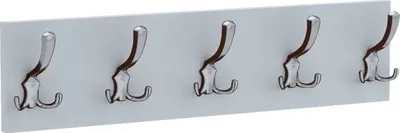 Image de AKKE gris clair Portemanteau horizontal petit CHROME crochets l x h : 60 x 15 cm