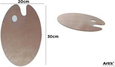 Obrázek produktu pro Kruhová dřevěná malířská paleta 20 × 30 cm