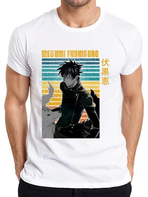 Produktbild von Megumi Fushiguro Jujutsu Kaisen Shikigami Geisterhunde Vintage Herren T-Shirt, Weiß, M