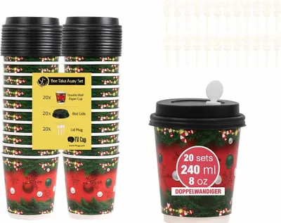 Produktbild von filcup Kaffeebecher 20er Set grün rot Auslaufsicher Umweltfreundlich Nachhaltig