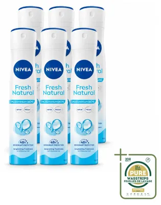Obrázek produktu pro 6 kusů deodorantu NIVEA Fresh Natural ve spreji - 0 % hliníku - 200 ml - balení