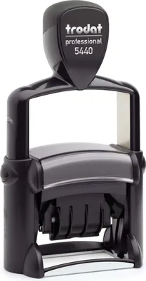 Produktbild von Trodat Professional Datumstempel 5440, Text max. 49X28 mm, 4zeilig, individuelle Stempelplatte mit Ihrem Wunschtext, Stempelkissen schwarz