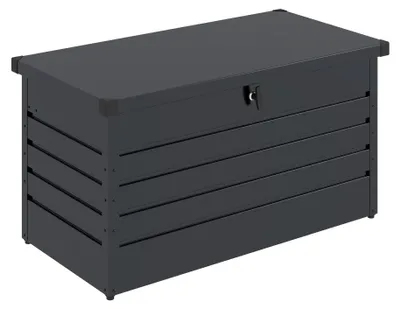 Produktbild von Koll Living Gartenbox "Torix" 350 Liter | pulverbeschichtetes Metall, Anthrazit | 120 x 61 x 63 cm | mit Gasdruckfeder | UV- und witterungsbeständig