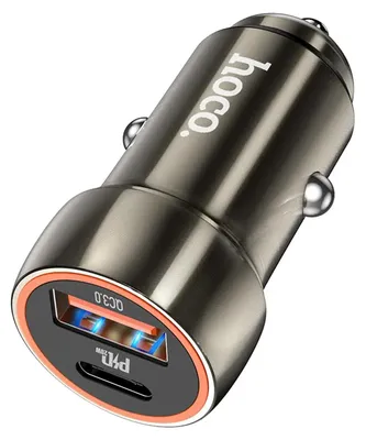 Zdjęcie produktu dla Hoco Z46A Solo QC 3.0 Power Ładowarka samochodowa Fast Charger Zasilacz samochodowy 2x USB-A USB-C dla Apple Samsung Huawei Xiaomi
