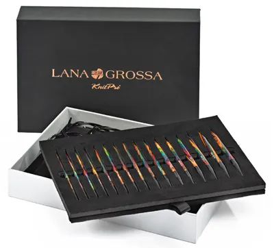 Produktbild von Lana Grossa VARIO Rundstricknadel-Set Design-Holz Multicolor 3,5 - 8,0 mm