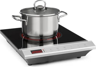 Produktbild von Klarstein MisterCook Kochplatte Infrarot-Kochfeld, Leistungs- und Temperaturstufen, Timer, Touchbedinung, Überhitzungs- und Überspannungsschutz, 1 Kochzone, 2000 Watt, silber