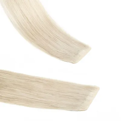 Produktbild von hair2heart Invisible Tape Extensions Echthaar Premium - 10 Tapes 60cm 10/1 hell-lichtblond asch