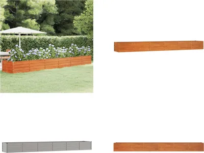 Produktbild von vidaXL Hochbeet Rostig 480x80x45 cm Cortenstahl - Hochbeet - Garten Hochbeet - Blumenkasten - Frühbeet