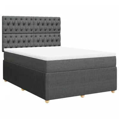 Produktbild von Boxspringbett mit Matratze Dunkelgrau 140x190 cm Stoff