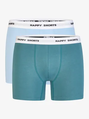 Produktbild von Happy Shorts Herren Boxer Jersey 2-Pack  türkis, blau - Größe XL
