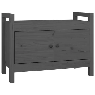Image de Banc d'entrée Gris 80x40x60 cm Bois de pin massif