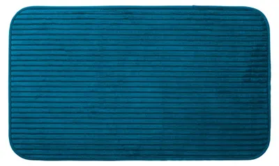 Produktbild von GÖZZE Berlin Cordoptik Badteppich flauschiger saugfähiger rutschsicherer Mikrofaser-Badvorleger Petrol 70 x 120 cm