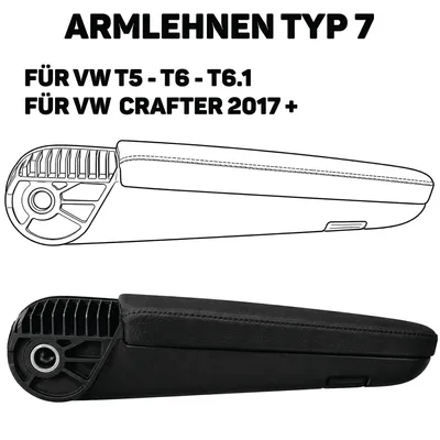 Produktbild von Wohnmobil Armlehnenbezüge für VW T5-T6-T6.1 & Crafter ab 2017 Armlehnen Schwarz