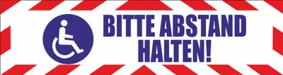 Produktbild von INDIGOS UG - Magnetschild "Bitte Abstand halten!" mit Rahmen 30 x 8 cm - Magnetfolie für Auto / LKW / Truck / Baustelle / Firma