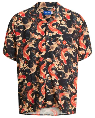 Produktbild von Jack&Jones Übergrößen Kurzarmhemd navy-rot JORTOKYO