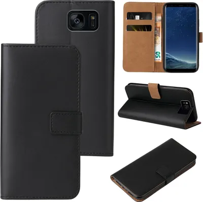 Produktbild von Handy Hülle für Samsung Galaxy S8 Klapphülle Bookcase Flip Cover Handy Tasche Etui Farbe: Schwarz