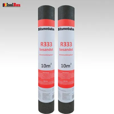 Produktbild von Isolbau Dachpappe R333 Besandet 20m2 2 Rollen Bitumenbahn Bitumen-Dachbahn