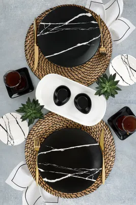 Produktbild von Hermia Concept, Angele- KRM1656, Schwarz,Weiß, Frühstücksteller, 100% Keramiksteinzeug