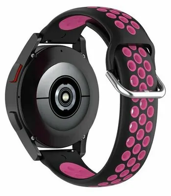 Produktbild von By Qubix passend für Garmin Venu / Sq / Sq2 / 2 plus - Silikon Sportarmband mit Schnalle - Schwarz + Rosa