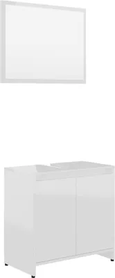 Produktbild von vidaXL Badmöbel-Set Hochglanz-Weiß Holzwerkstoff