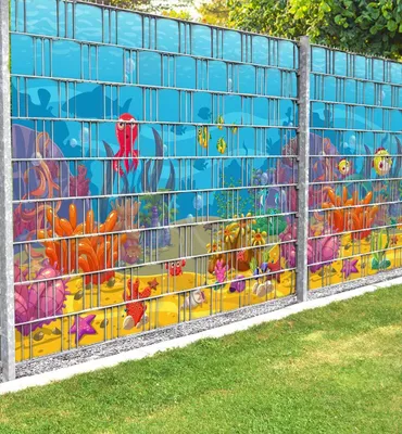 Produktbild von Sichtschutzstreifen Fische im Meer Sichtschutz Garten Zaun - Feld2  250x180cm