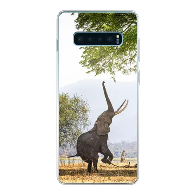 Produktbild von MuchoWow® Handyhülle Schutzhülle Hülle für Samsung Galaxy S10 Lite Elefant - Baum - Blätter Silikon Softcase Handy Hülle - Schutz
