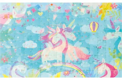 Produktbild von Crelando Einhorn Malpuzzle 150 Teile 2-in-1