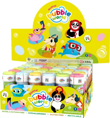 Image de Présentoir pour bulles de savon 36 pièces 60 ml animaux