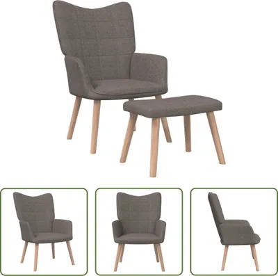 Obrázek produktu pro The Living Store Relax křeslo s podnožkou taupe látka