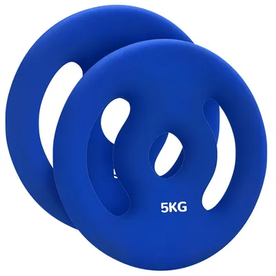 Produktbild von 2x5 kg Gewichtsplatten mit Handgriffen, Gewichts-Set für Home-Gym, für Heimfitness Training