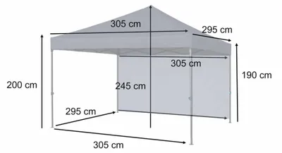 Obrázek produktu pro Zahradní altán 3x3 m, vodotěsný, 3 boční stěny