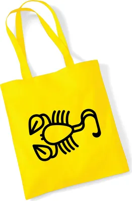 Produktbild von Huuraa Jutebeutel Skorpion Sternzeichen Symbol 10 Liter Yellow Baumwolle Tasche Geschenkidee
