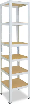 Image de shelfplaza HOME 230x40x40 cm Étagère charges lourde en blanc avec 6 étagères et une capacité de charge de 145 kg par étagère
