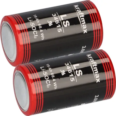 Image de 2x pile Kraftmax Lithium 3,6V ER34615 D -Pile LS33600 Mono