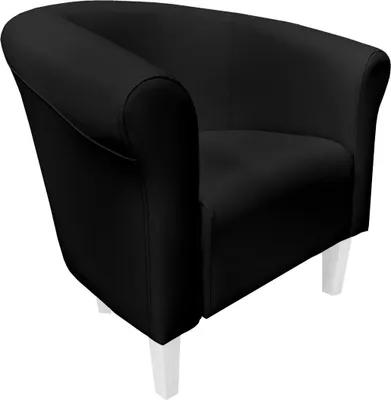 Produktbild von Sessel Milo D1, schwarz, Beine: 15 cm, Farbe: weiß